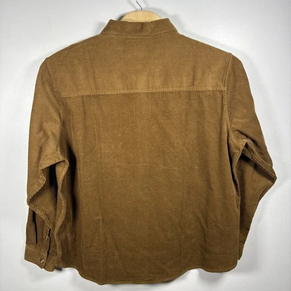 Gap Mens Brown Corduroy Long Sleeve Button Down Shirt XXL Cotton Workwear Pocket - Picture 4 of 5